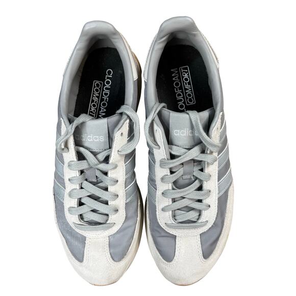 ADIDAS Run 70S 2.0 Sneakers Shoes White Gray SIlver Nylon Suede Fashion Womens 9 - Picture 8 of 9